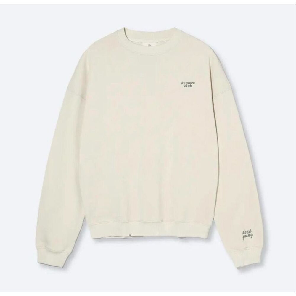 Dreamers Club French Terry Cloth Sweatshirt in Bone Size Small